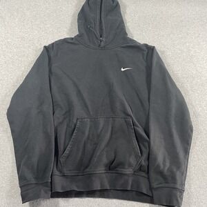 Nike Hoodie Mens 2XL Black Pullover Swoosh Athletic Sweatshirt Fleece Pocket